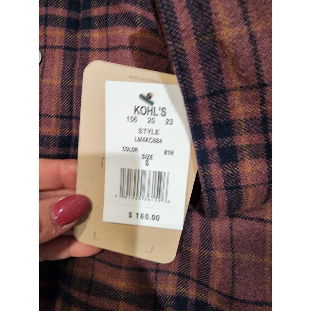 NEW Levi Strauss & Co. Men's Plaid Hooded Lined Shirt Jacket Black Brown Small - Picture 4 of 7